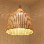 Savanna Bell-Shaped Rattan Pendant Light
