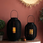 Emberglow Wood LED Candle Lantern Floor Lamp