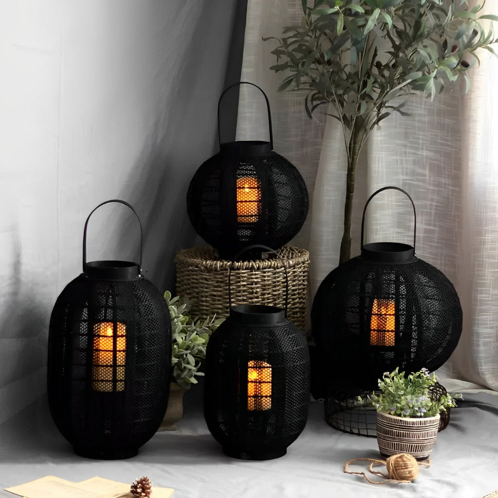 Emberglow Wood LED Candle Lantern Floor Lamp
