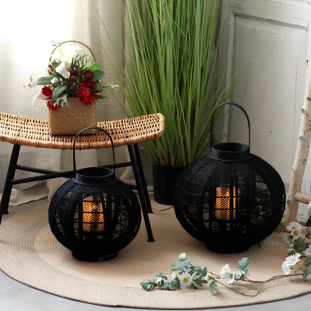 Emberglow Wood LED Candle Lantern Floor Lamp