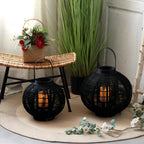 Emberglow Wood LED Candle Lantern Floor Lamp