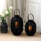 Emberglow Wood LED Candle Lantern Floor Lamp