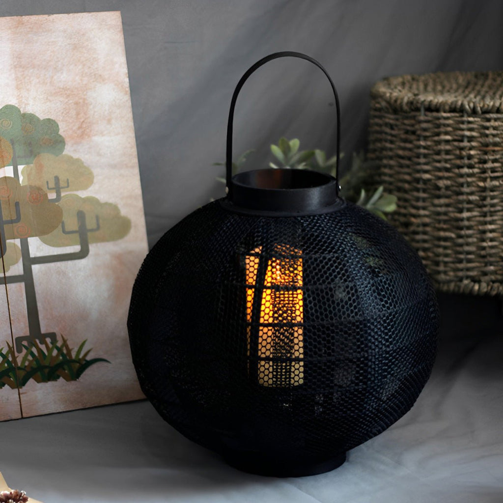 Emberglow Wood LED Candle Lantern Floor Lamp