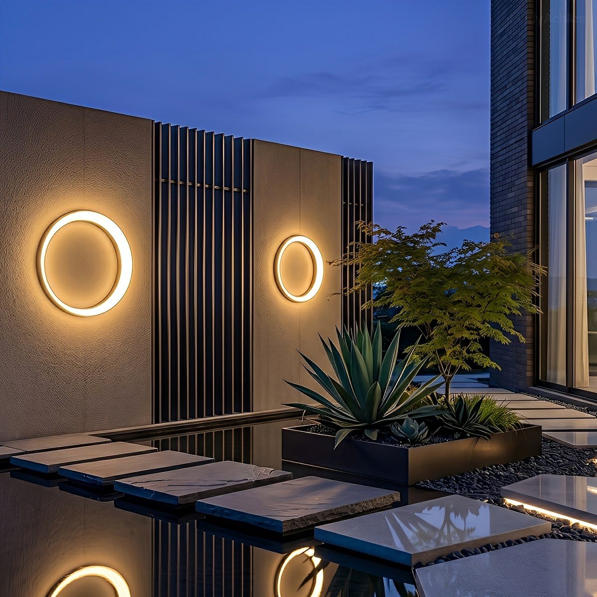 Lumina Circular Moon LED Waterproof Wall Light