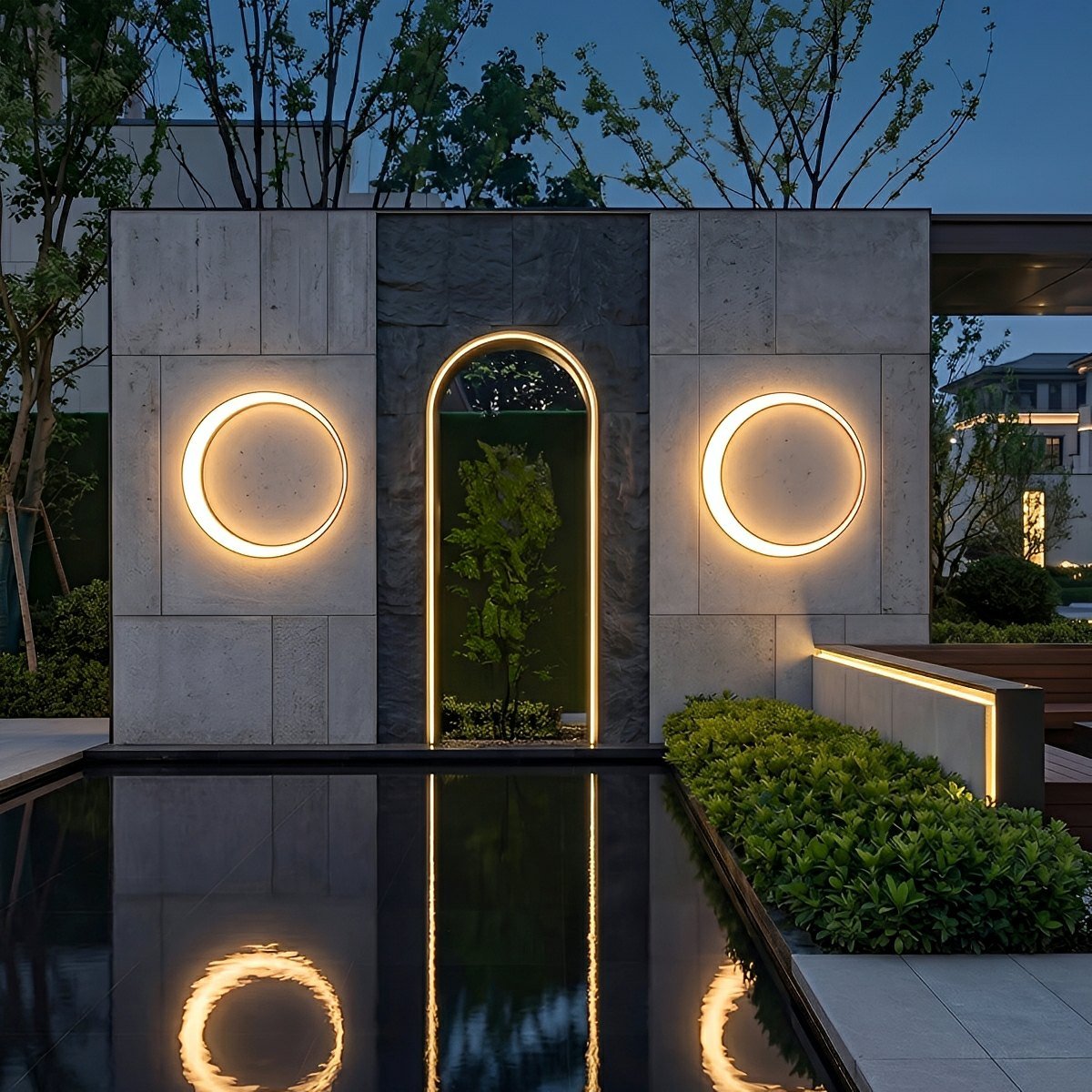 Lumina Circular Moon LED Waterproof Wall Light