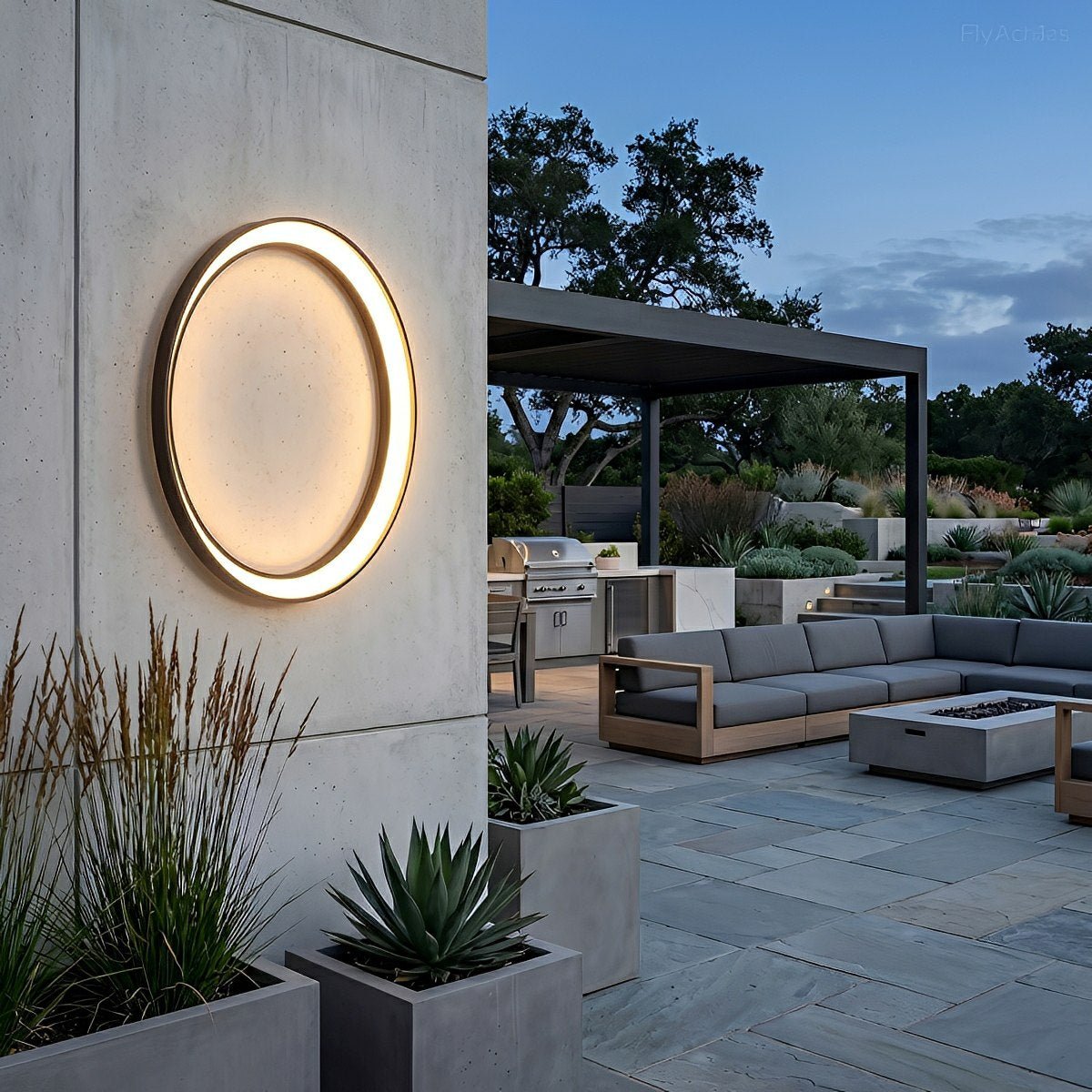 Lumina Circular Moon LED Waterproof Wall Light
