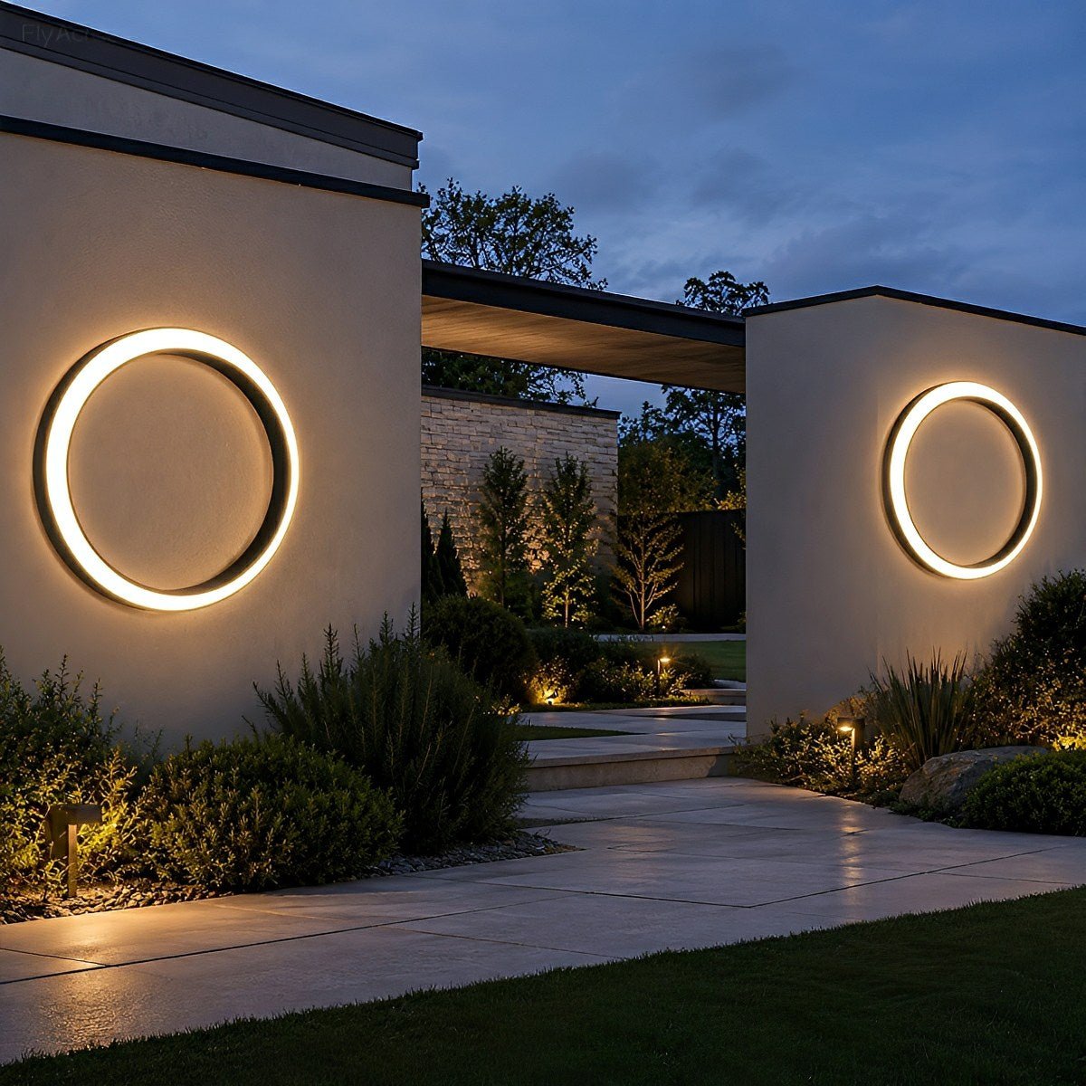Lumina Circular Moon LED Waterproof Wall Light