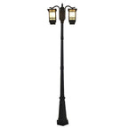 Duvane Twin-Head Black Outdoor Post Light