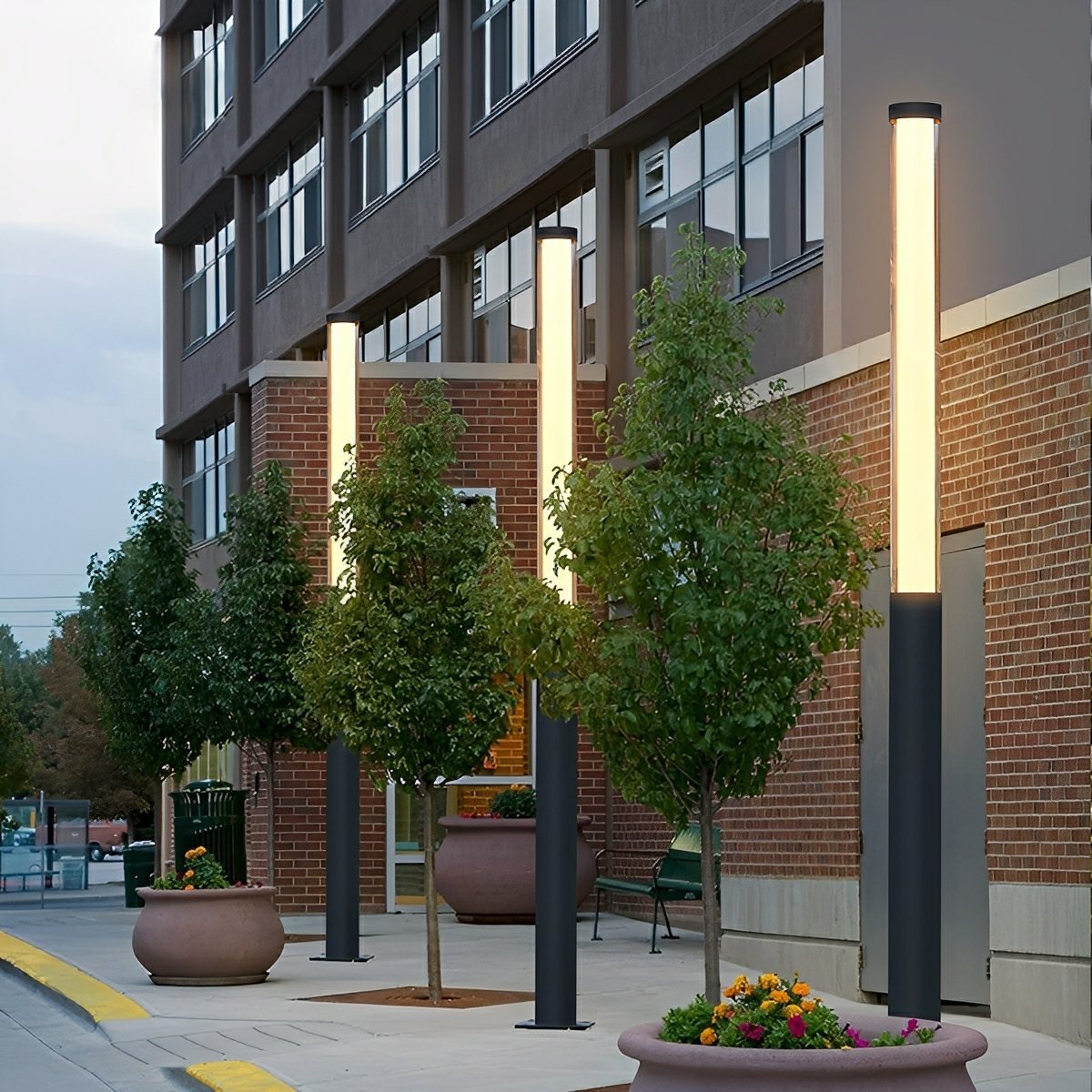 Monolith Black LED Outdoor Pathway Pole Light