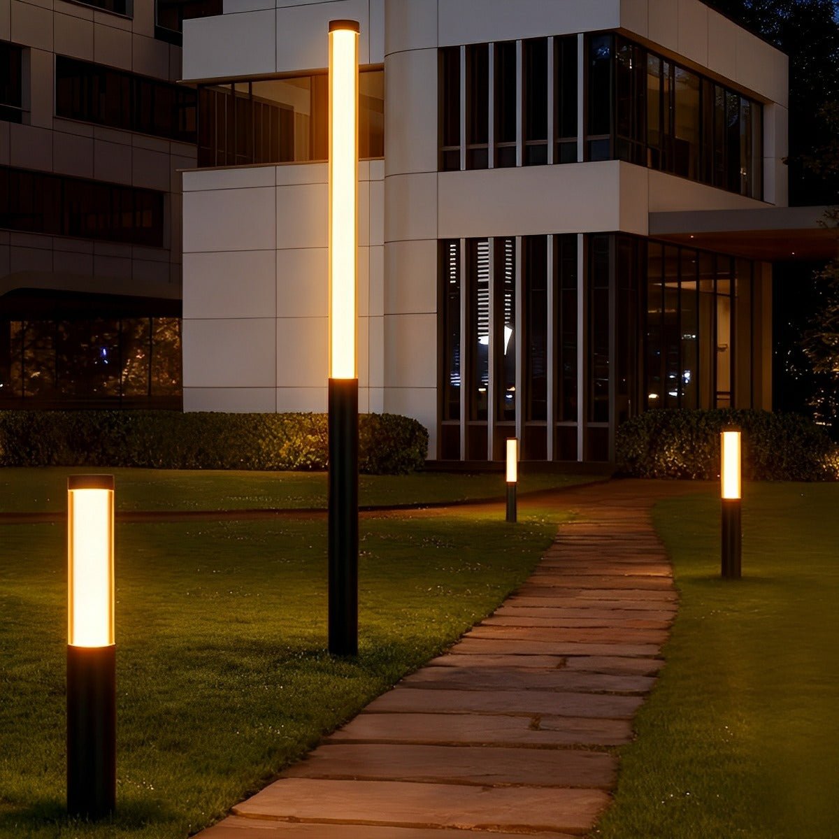 Monolith Black LED Outdoor Pathway Pole Light
