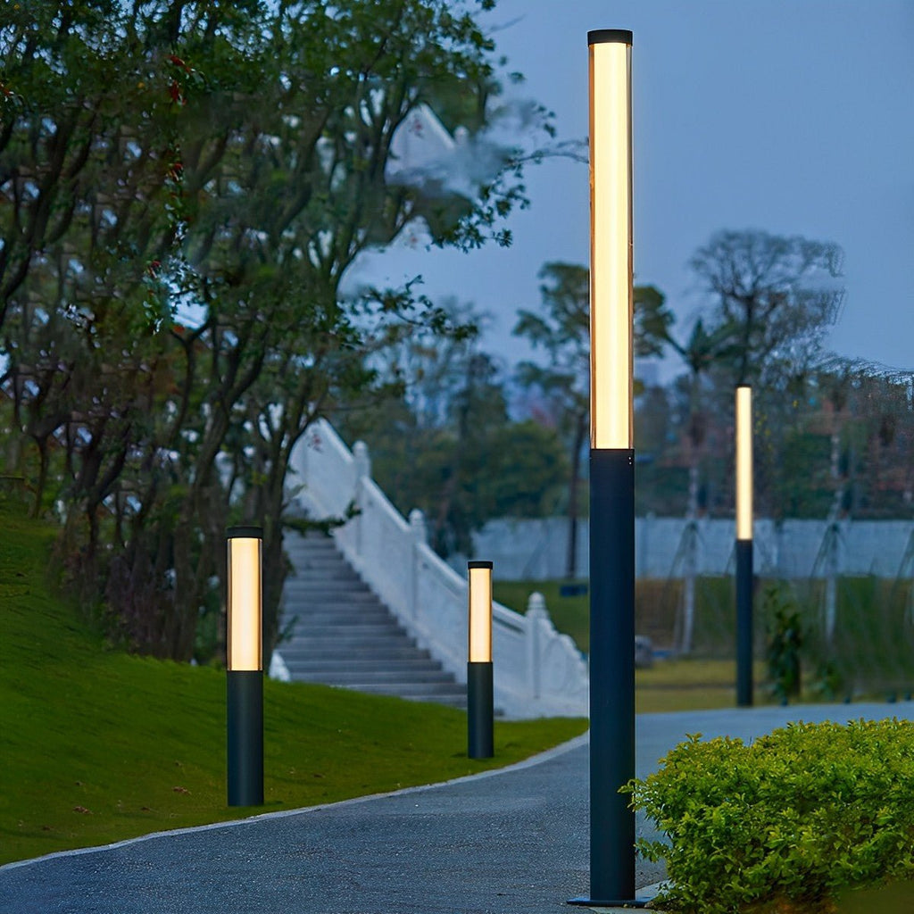 Monolith Black LED Outdoor Pathway Pole Light
