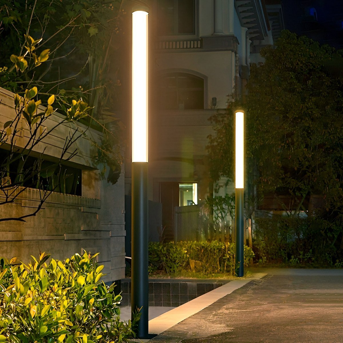 Monolith Black LED Outdoor Pathway Pole Light