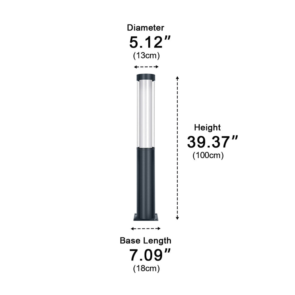 Monolith Black LED Outdoor Pathway Pole Light