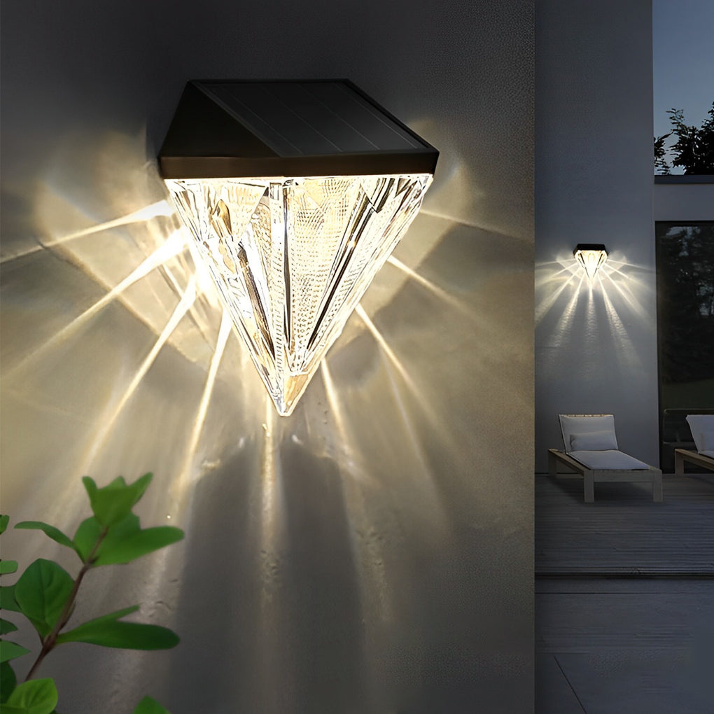 Facet Solar LED Diamond Wall Light (2-Pack)
