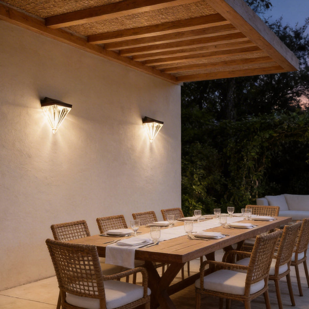 Facet Solar LED Diamond Wall Light (2-Pack)
