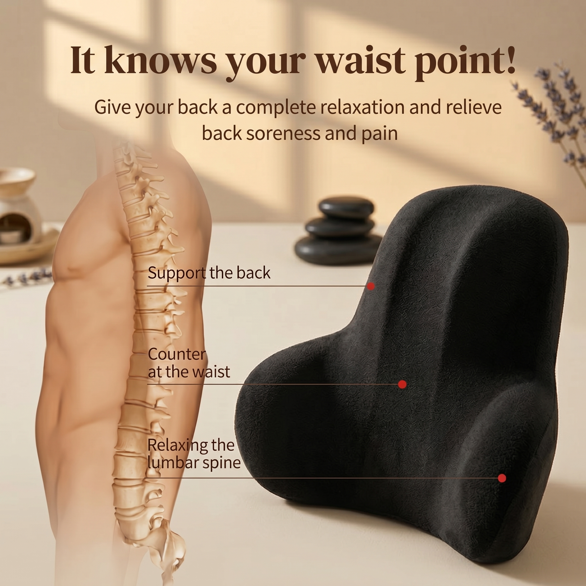 SupportCore Memory Foam Lumbar Pillow