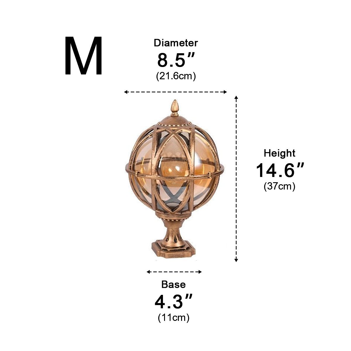 Orbelle Farmhouse Globe Outdoor Post Light