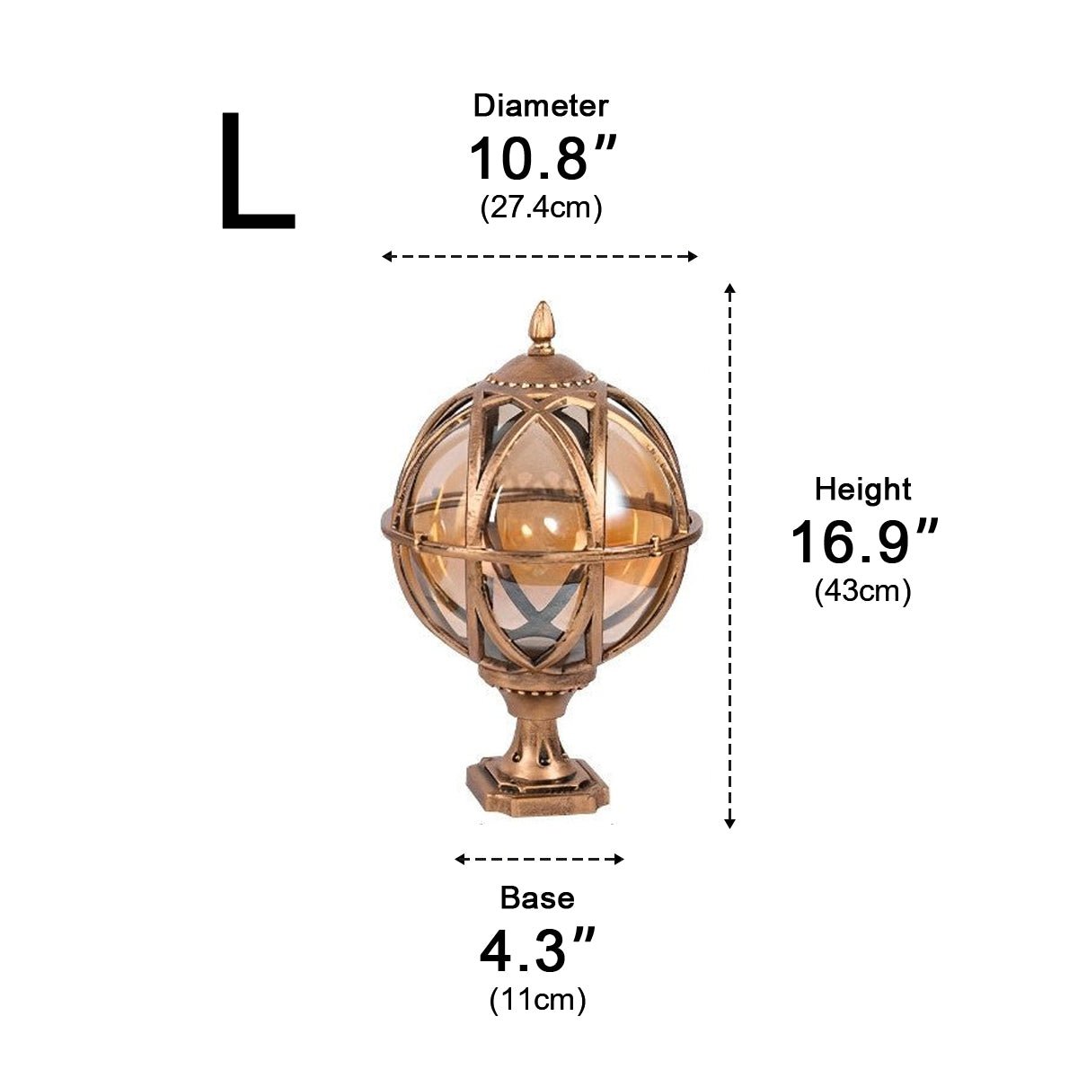 Orbelle Farmhouse Globe Outdoor Post Light