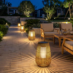 WovenGlow Handmade Rattan Hanging Lantern LED Outdoor Light