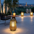 WovenGlow Handmade Rattan Hanging Lantern LED Outdoor Light