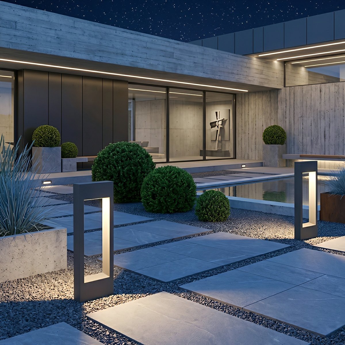 Monolith Square LED Outdoor Lawn Post Light