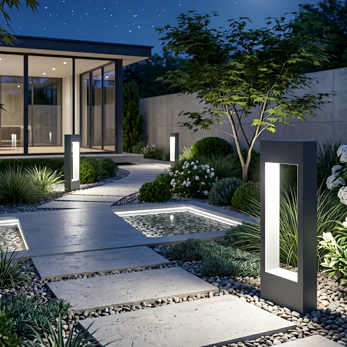 Monolith Square LED Outdoor Lawn Post Light