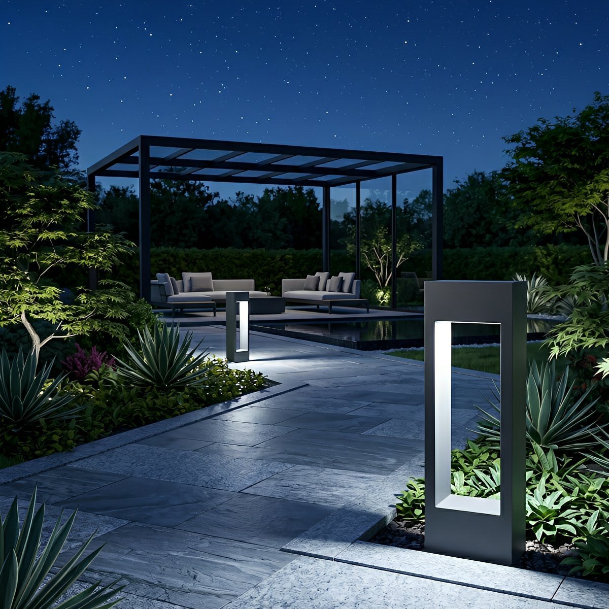 Monolith Square LED Outdoor Lawn Post Light