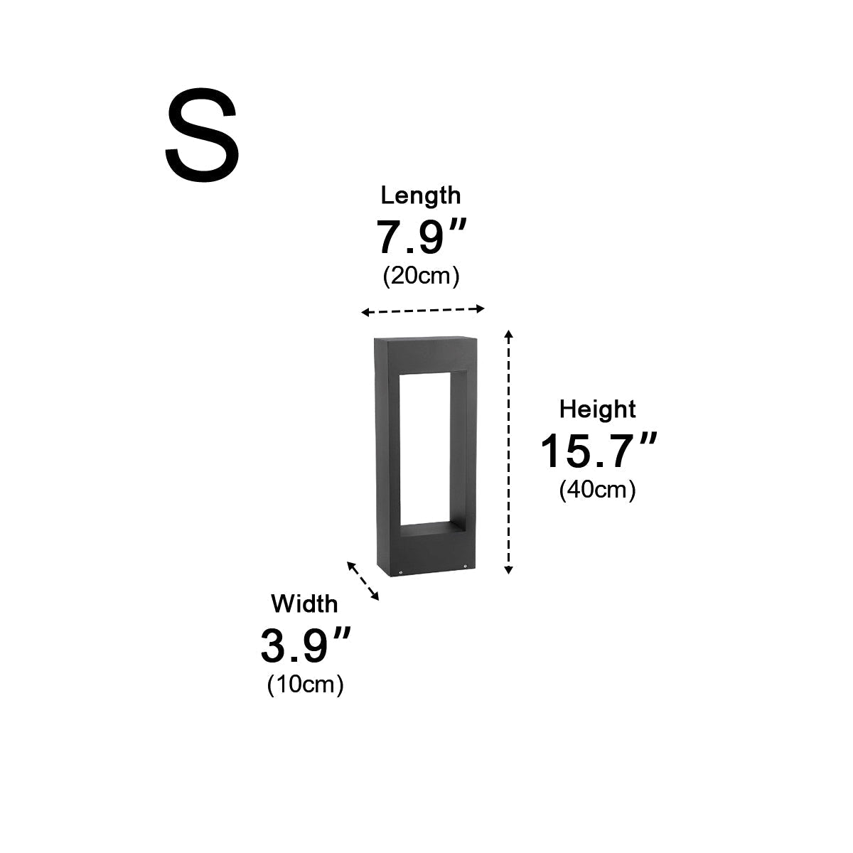 Monolith Square LED Outdoor Lawn Post Light