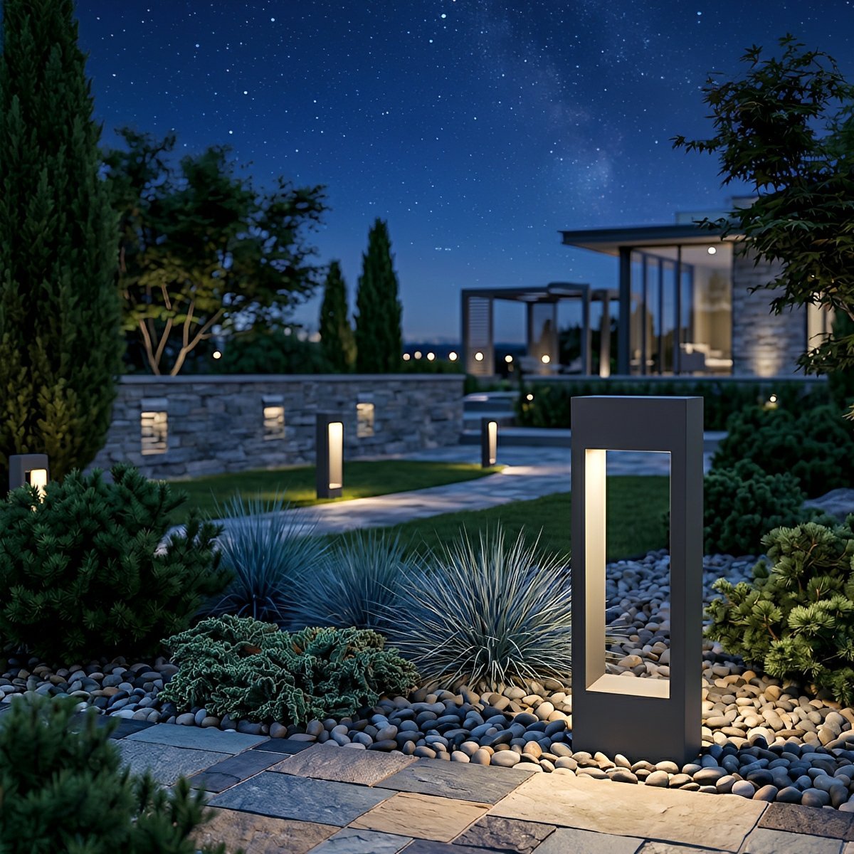 Monolith Square LED Outdoor Lawn Post Light