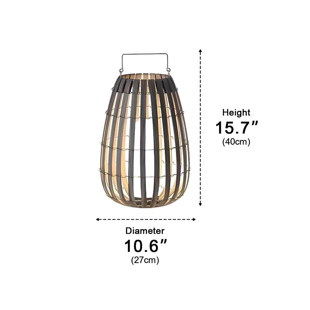 WovenGlow Handmade Rattan Hanging Lantern LED Outdoor Light