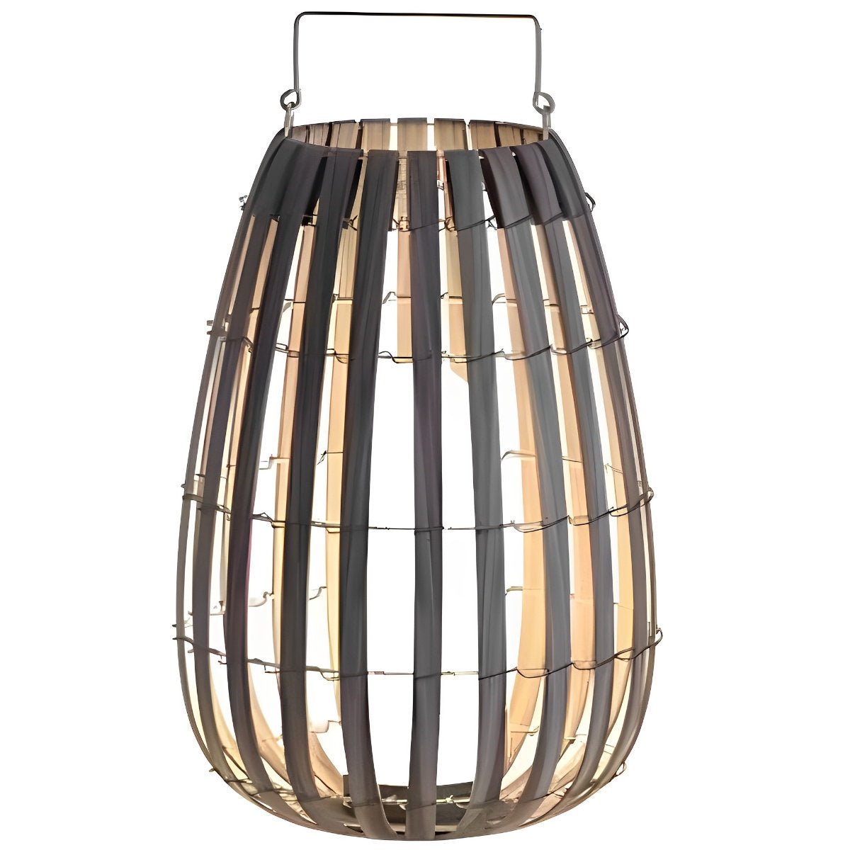 WovenGlow Handmade Rattan Hanging Lantern LED Outdoor Light